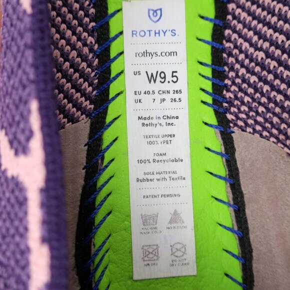 Rothy’s Flats Slip-On The Point Violet Purple Giraffe Retired Print Women's 9.5 - Picture 3 of 5